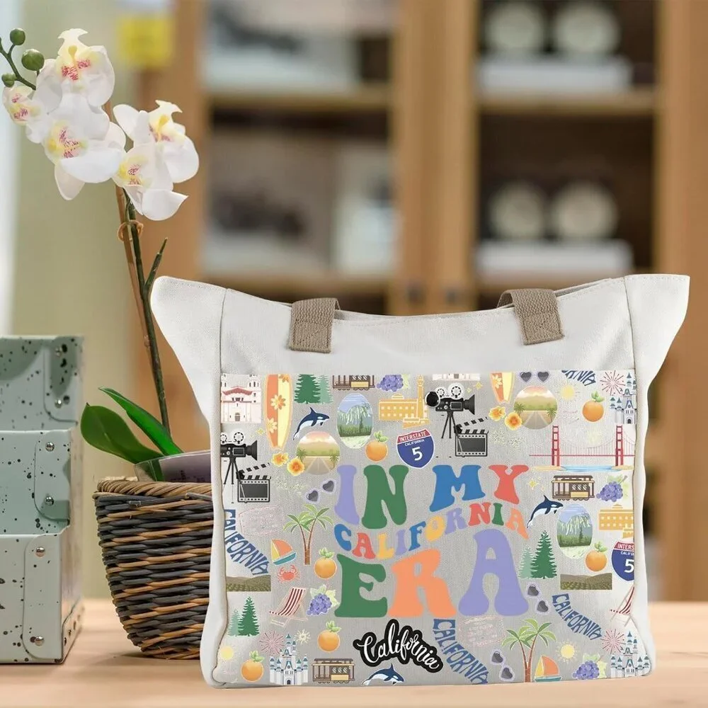 Canvas Tote Bag Large Capacity Waterproof Casual Travel Shopping Bag